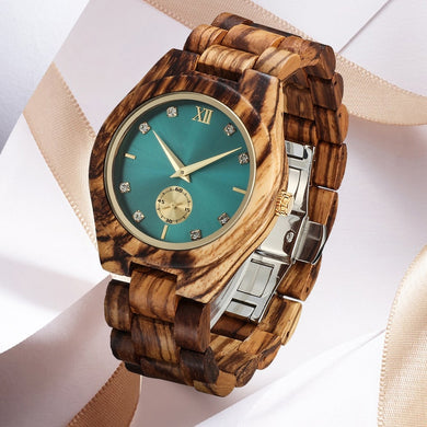 Uniek Houten Horloge voor Vrouwen: Elegante Kwartsbeweging met Stijlvolle 20mm Band - wisheswinkel