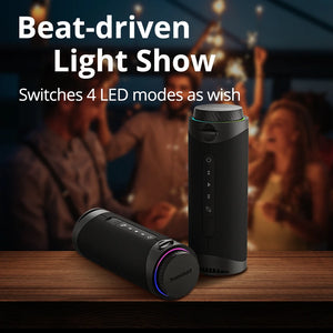 T7 Speaker: Revolutionaire 360° Bluetooth Speaker - IPX7 Waterdicht, Dynamische LED-verlichting, Aanpasbare EQ - Perfect Voor Alle Avonturen!" - wisheswinkel