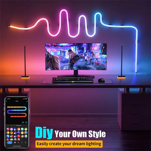 TUYA Neon LED Strip Lights 12-24V 84LEDs/M Silicone Neon Rope Light with Music Sync RGBIC Dreamcolor Chasing Strip Tape for Room - wisheswinkel